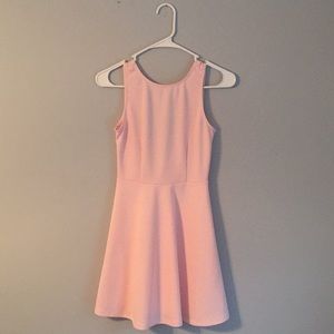 Baby Pink Low-Cut Back Mini Dress